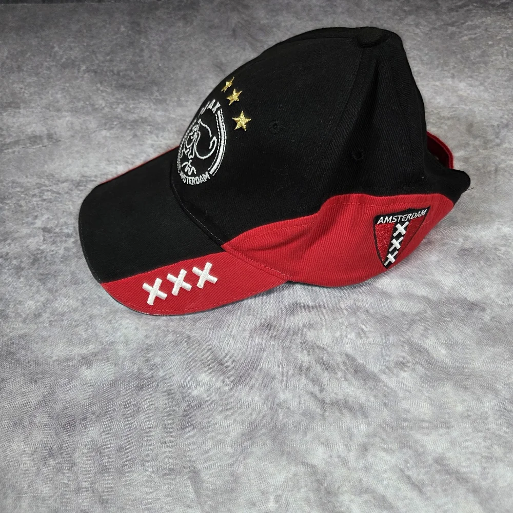 Ajax Amsterdam Soccer Unisex Black & Red Baseball Cap One Size Adjustable